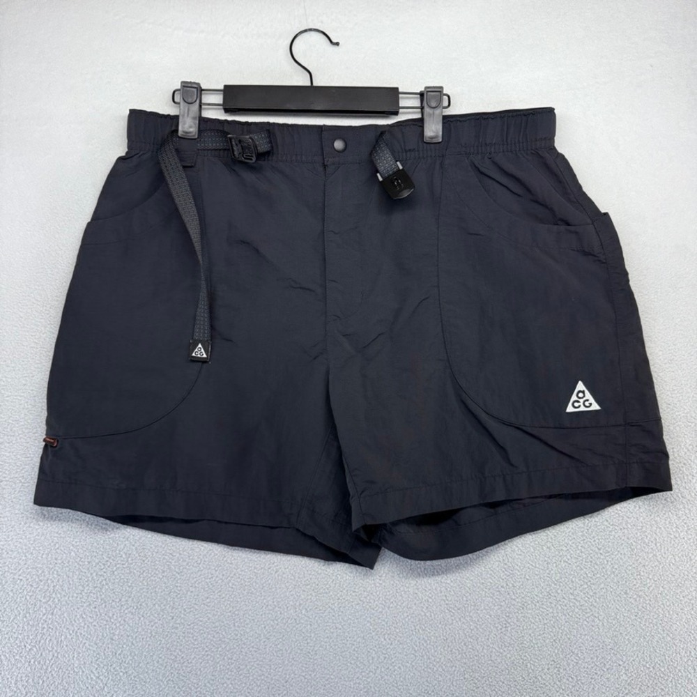 Nike ACG Mens Large Black Dolomiti Trail Hiking Outdoor Belted Nylon baggy 6"